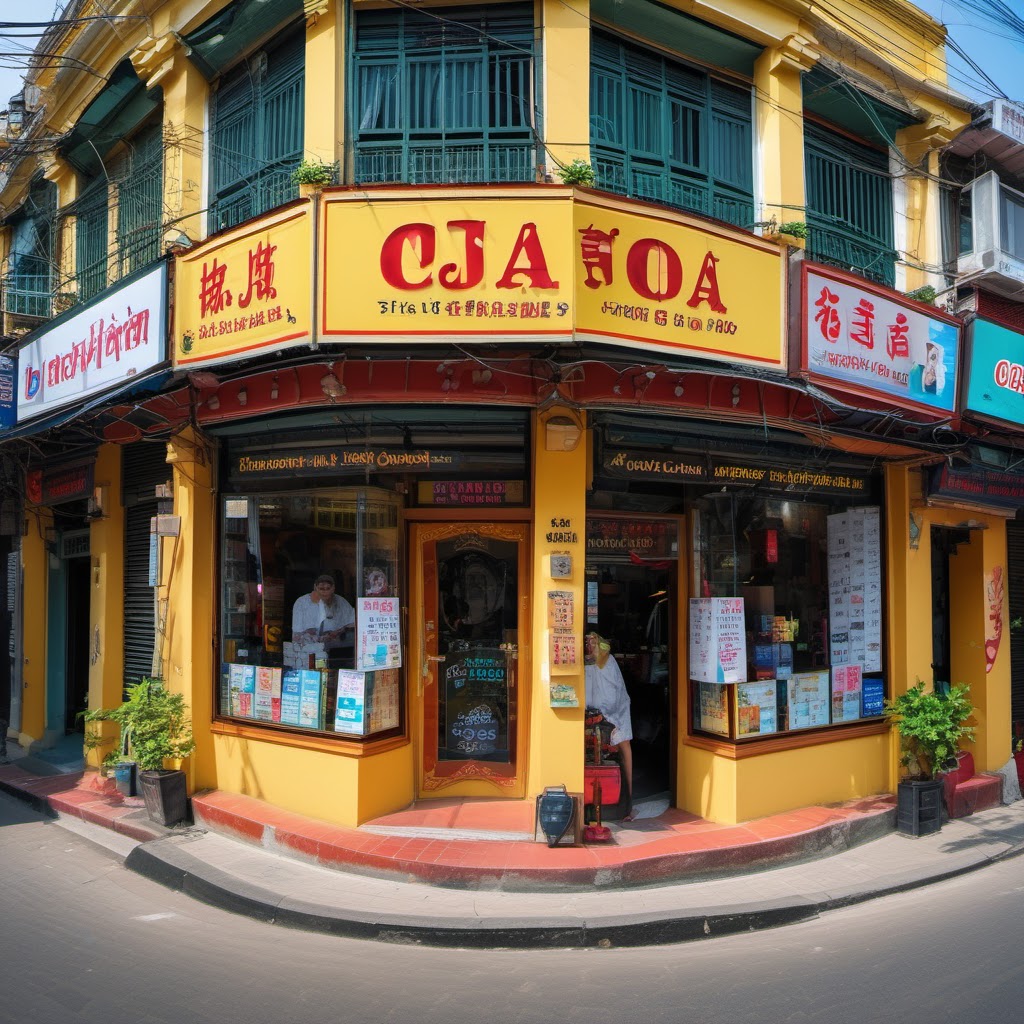 Hình minh họa: Khung cảnh cửa hàng và quy trình kinh doanh