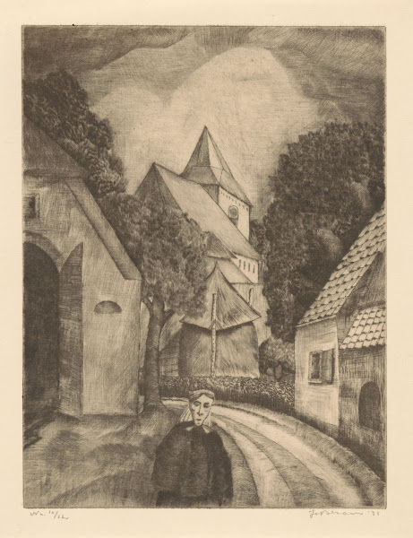 Vrouw op de dorpsweg 1931