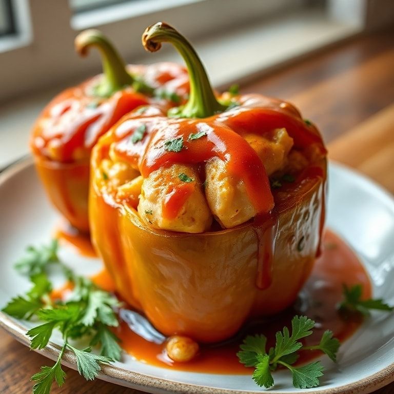Easy Teriyaki Pineapple Chicken Stuffed Peppers Recipe - Quick & Delicious finished