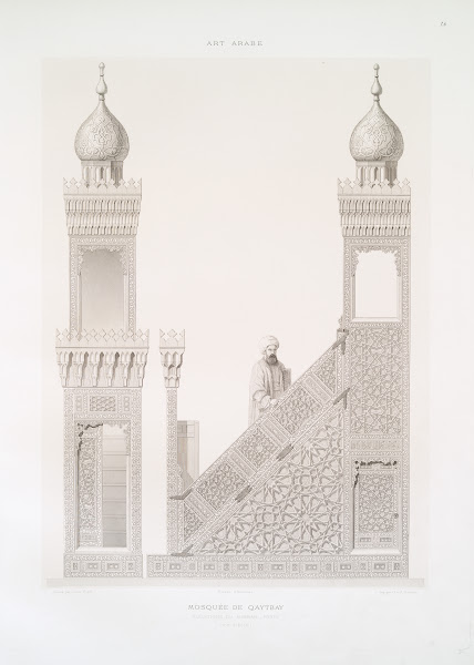 Mosquée de Qaytbay élévations du mimbar porte XVe siècle 1877