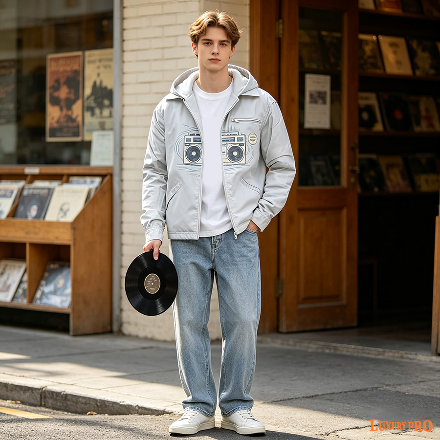 2D  fleece-lined zip jacket