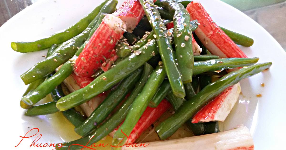 Salad thanh cua với đậu que