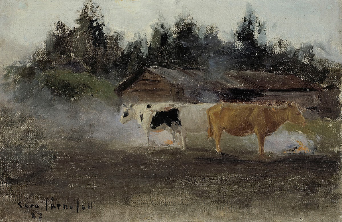 Cows in Turf Smoke study 1887