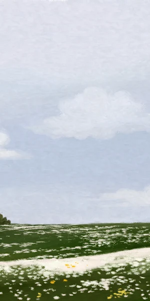 Cottagecore, Countryside, Daisy Field, Summer Landscape 2K Wallpaper Background