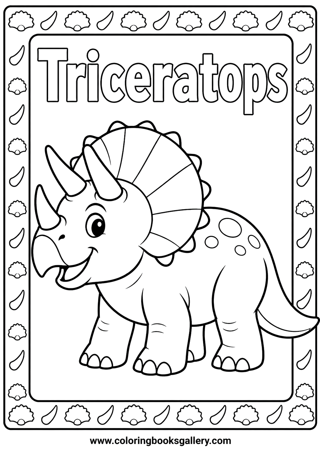 Explore the Fun with Our Triceratops Coloring Page for Kids – free coloring page for kids
