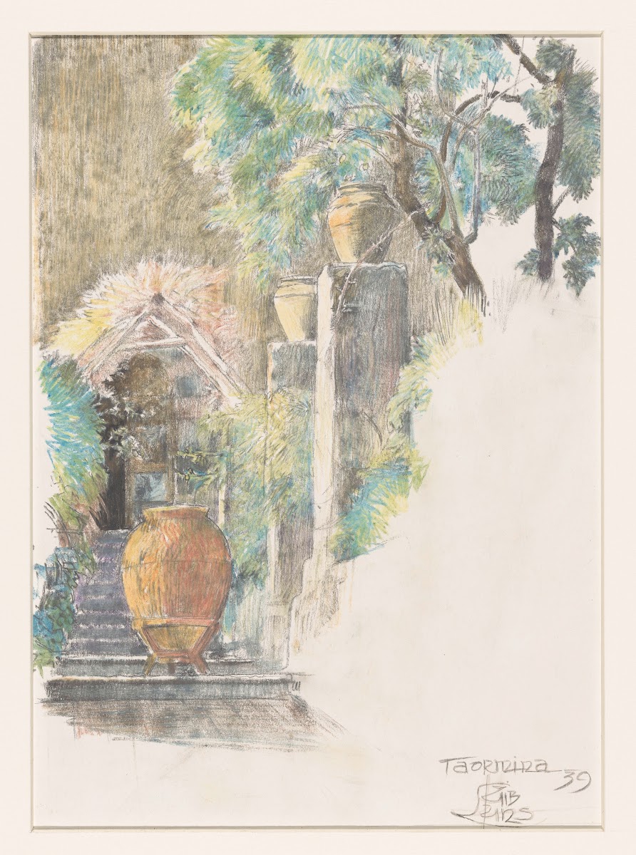 Trap in tuin te Taormina 1939