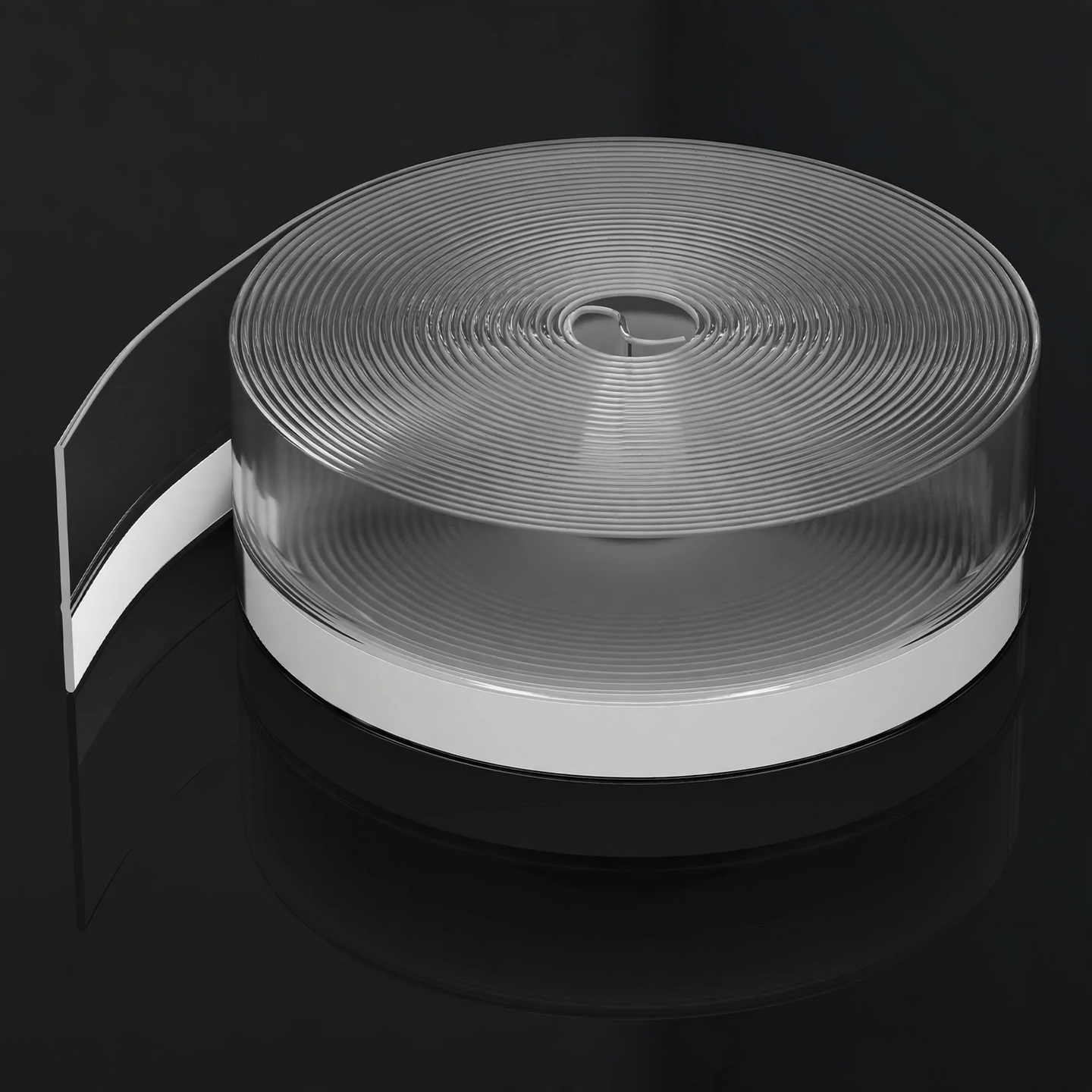 Transparent sealing strip for doors and windows