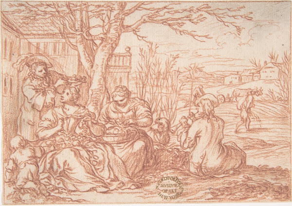 April one of a series representing the labors of the months 1690