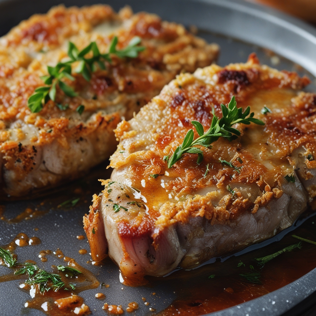 Crispy Parmesan Crusted Pork Chops - Easy Homemade Dinner Recipe finished