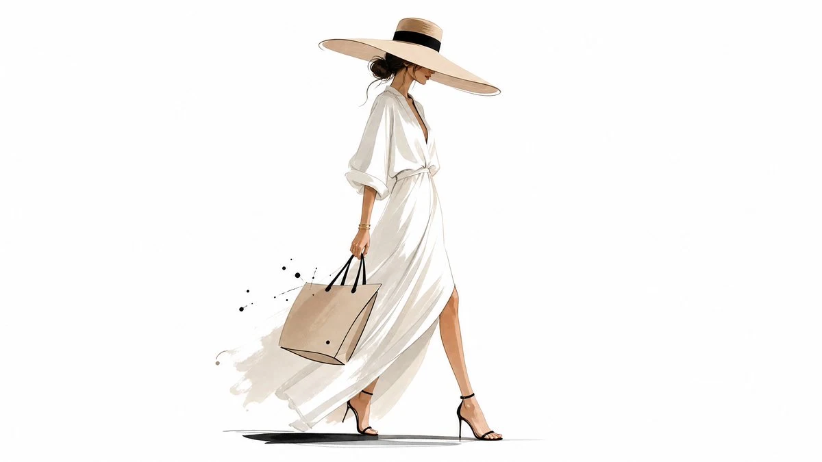 Ilustración minimalista de moda de lujo de