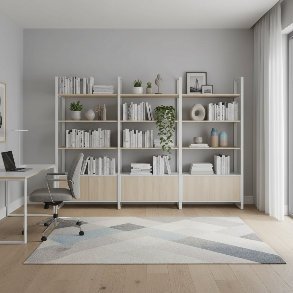 RADAR Color Large Display Shelf With Six-Door Bottom Cabinet