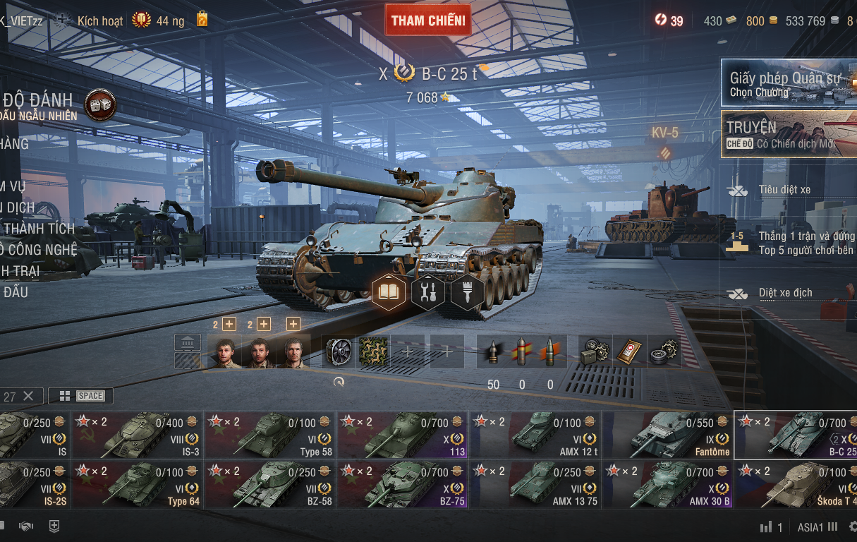 Acc World of Tanks PC sở hữu 6 tank X BZ-75, 113, IS-7, T-62...
