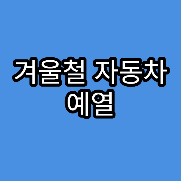 겨울철 자동차 예열 요령