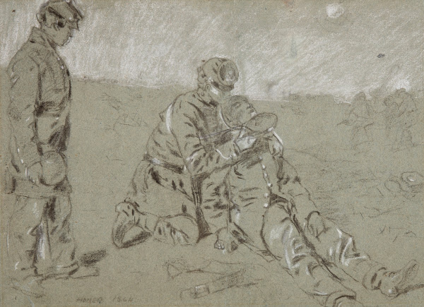 Soldier Giving Water to a Wounded Companion 1864
