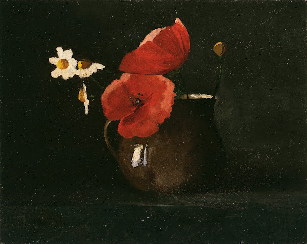 Flowers Poppies and Daisies c 1867