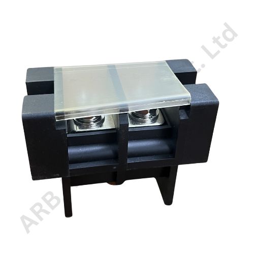 FENCE TERMINAL 100A 1IN-2OUT (BLK) (7f1b)