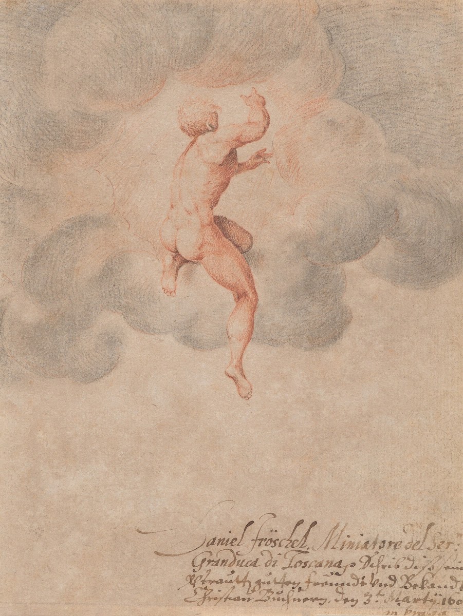 A Nude Male Seen From The Back In Clouds After Michelangelo Buonarroti 1602