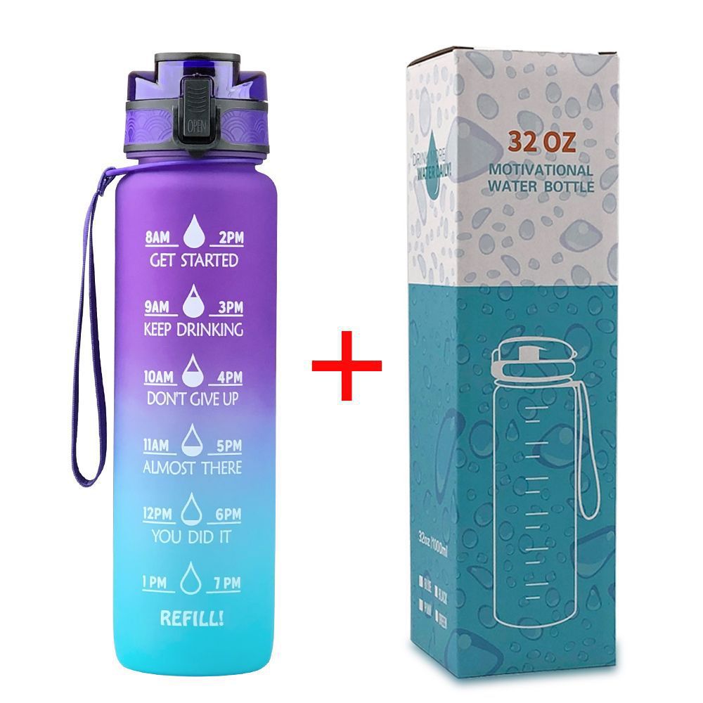 Sportflasche mit Motivationsskala, 1 L, Tritan