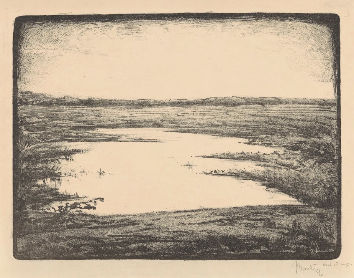 Vlak landschap met ven 1924