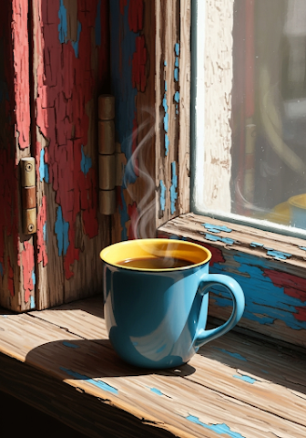Rustic Coffee by Window
