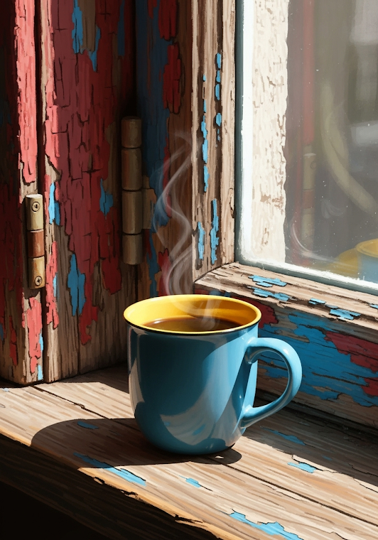 Rustic Coffee by Window