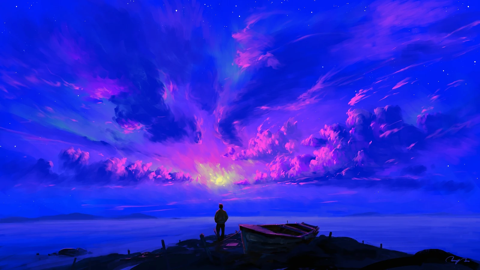 A Stunning Digital Art, Sky, Clouds, Landscape Full HD Desktop and Mobile Wallpaper Background (1920x1080)