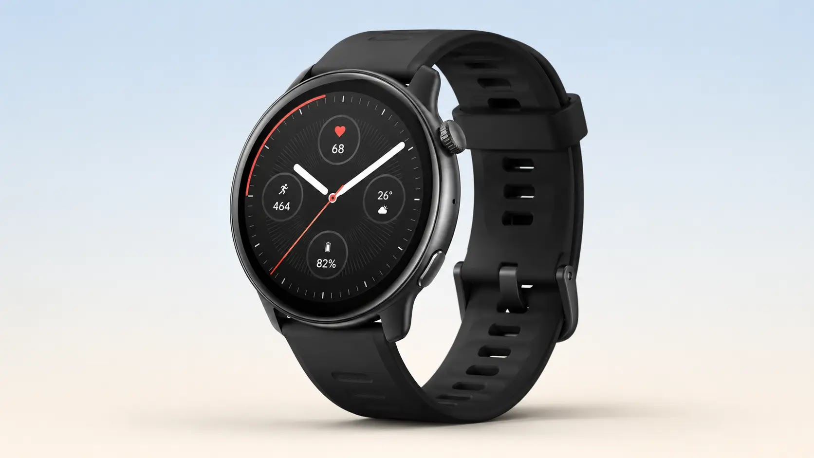 Amazfit Active Max su sfondo azzurro chiaro