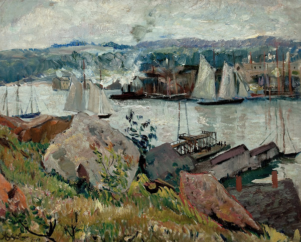 Gloucester Harbor Massachusetts 1918