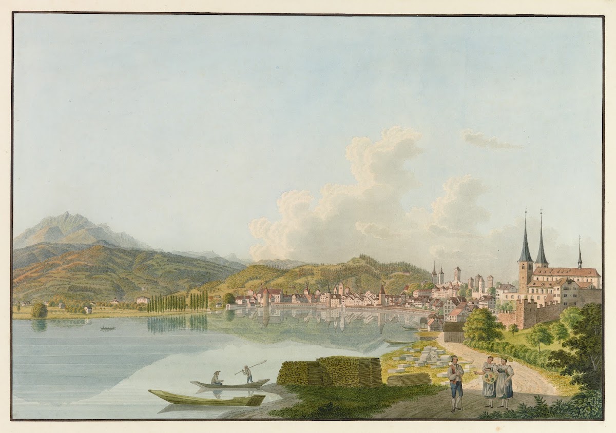 Luzern von der Ziegelhütte gezeichnet 1915 1945