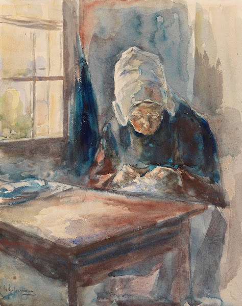 Holländerin bei der Handarbeit 1894