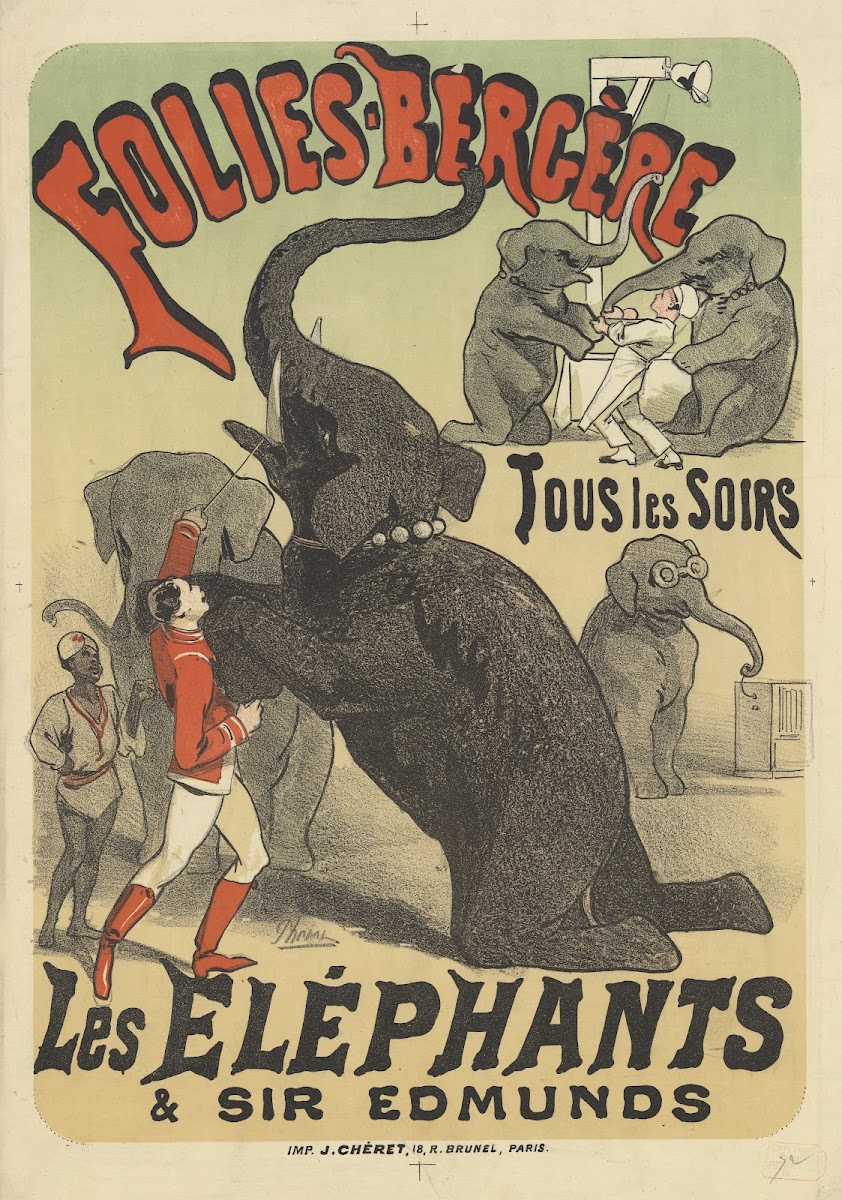 Folies Bergère Tous les soirs les éléphants  Sir Edmunds 1877
