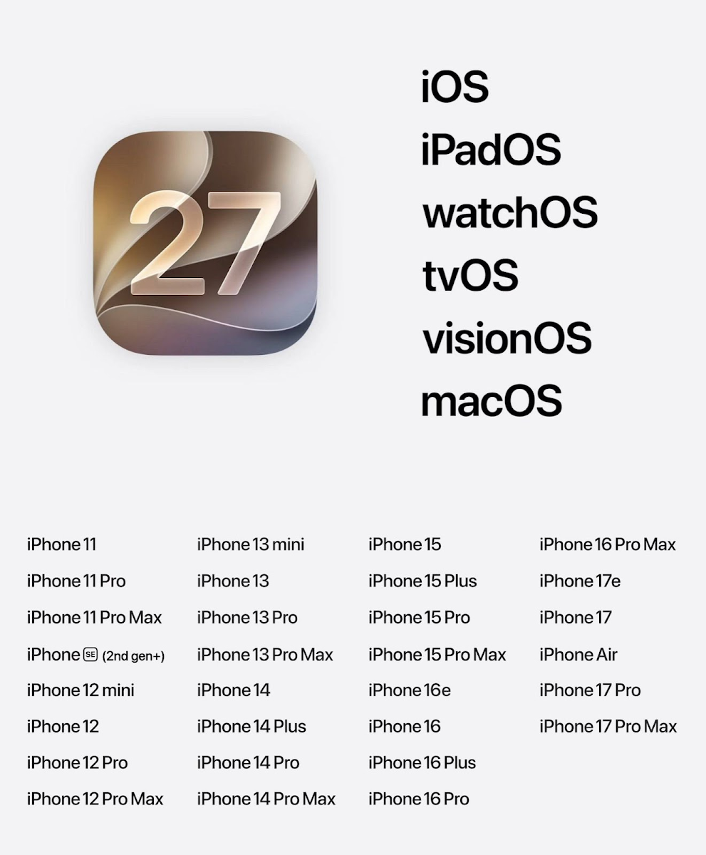 DANH SÁCH IPHONE HỖ TRỢ IOS 27" GÂY XÔN XAO CỘNG ĐỒNG MẠNG SAU SỰ KIỆN WWDC26