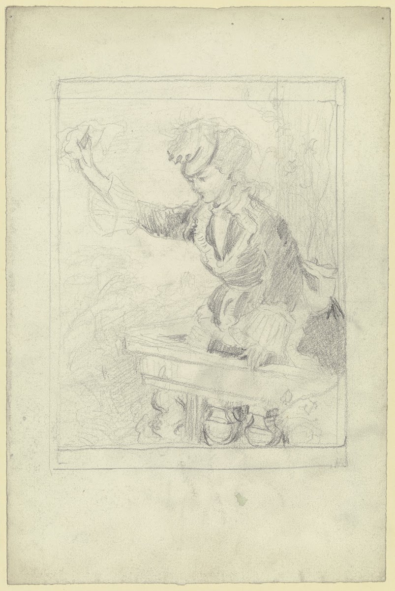 Frau auf Balkon winkend