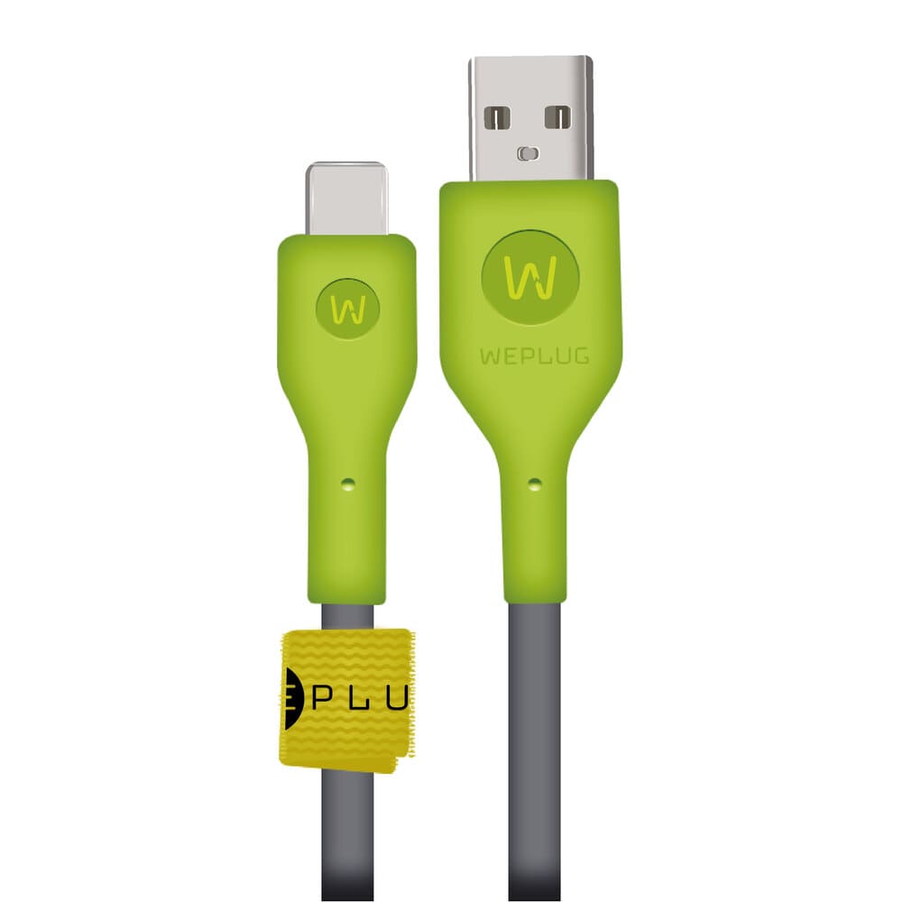 Cable de carga rápida WePlug™ Tipo C a USB de 1.3 m, color verde