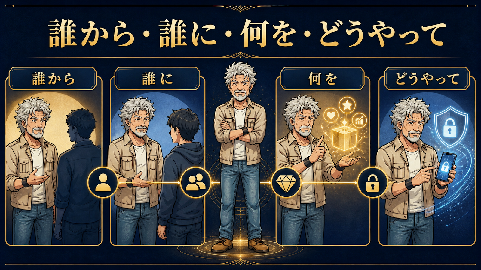 誰から誰に何をどうやって届けるかを設計する