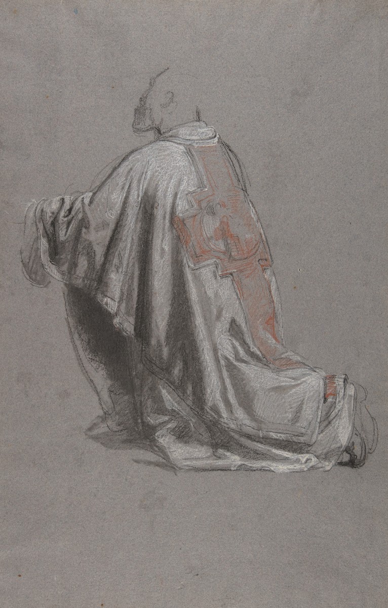 Drapery Study for a Bishop 19th Century