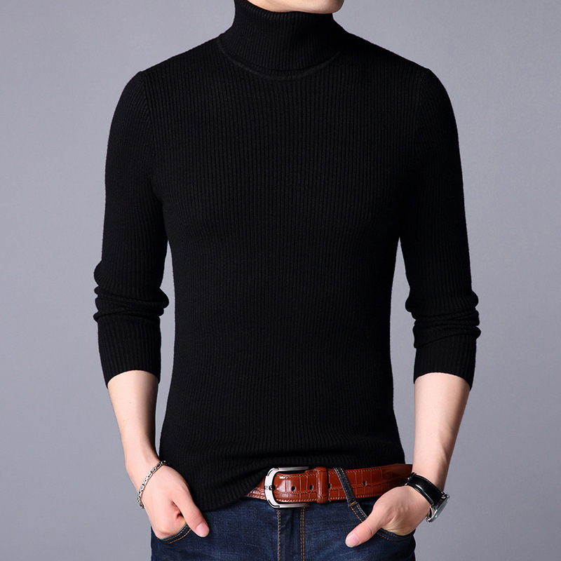Men's knitted sweater with vertical rib pattern