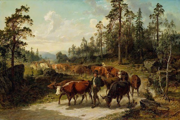 Driving Cattle in Småland 1863