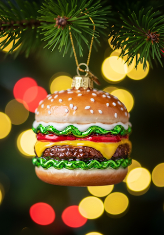 Cheeseburger Christmas Tree Ornament