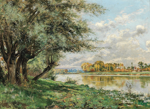 Near Fontainebleau Meadows By The River 1893