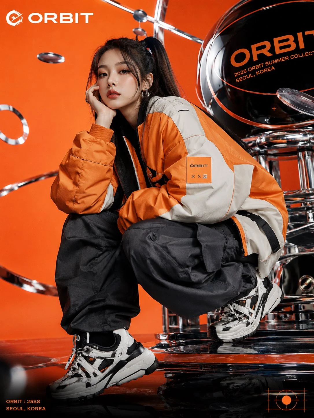 Retrato de moda urbana coreana de alta gama de ORBIT