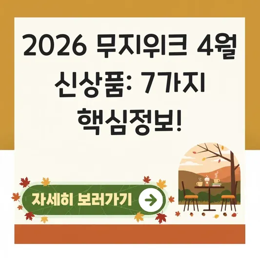 무지위크 2026년 4월 신상품 정보