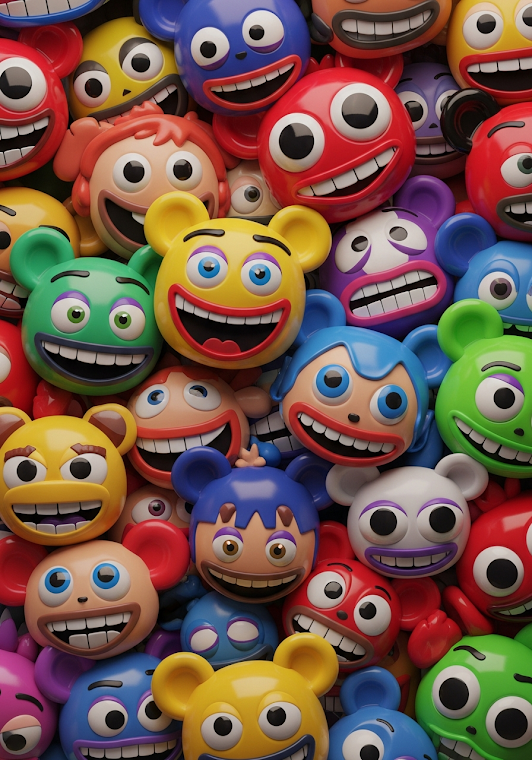 Vibrant Cartoon Character Wall