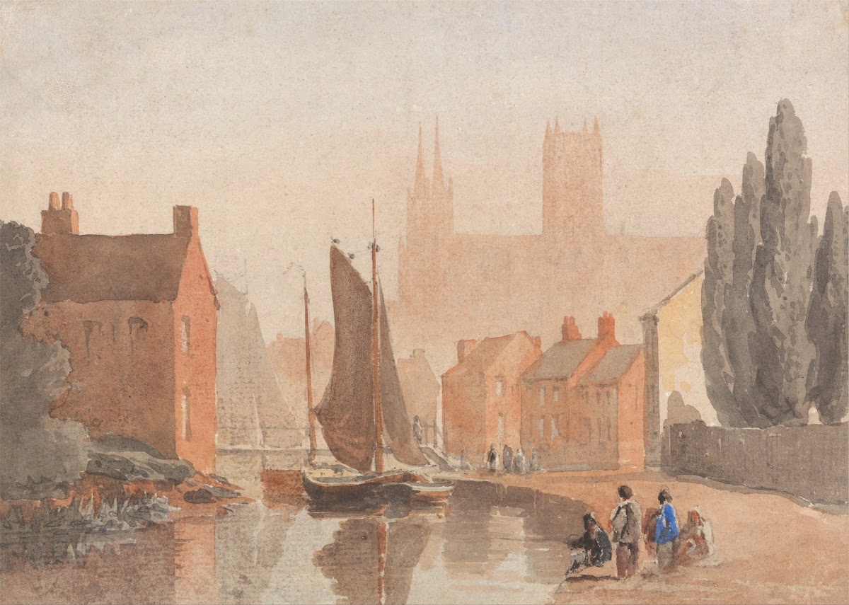 Lincoln Cathedral from Brayford Pool circa 1808