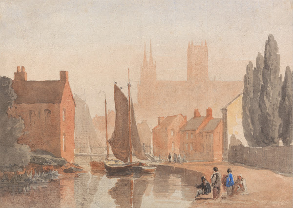 Lincoln Cathedral from Brayford Pool circa 1808