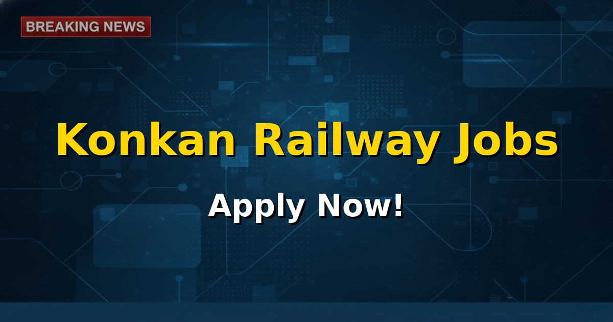 Konkan Railway logo with a train on tracks, symbolizing new recruitment opportunities for 201 non-executive posts.