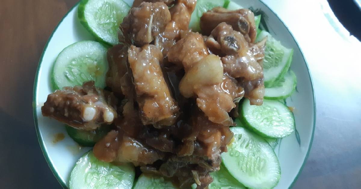 Sườn đẵm mình trong sốt cam ngon ngọt