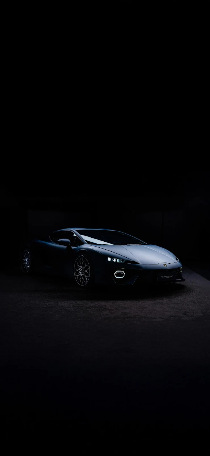 Dark Modern Sports Car Profile - Low Key Photography 2K iPhone Wallpaper (1772x3839)