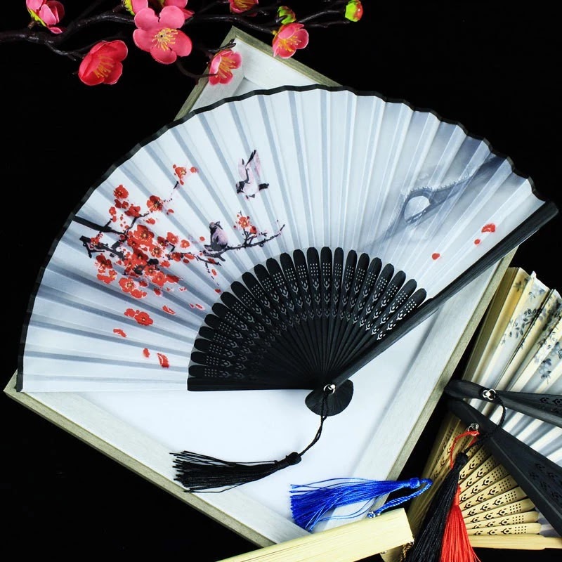 Quạt Cổ Trang Vải Lụa | Phong Cách Cổ Điển Xinh Xắn 7