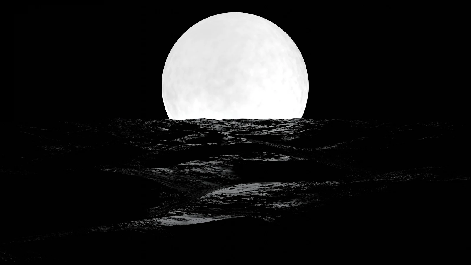 Abstract, Moon, Glowing, Sea, Water 4K Desktop, iPhone Wallpaper Background